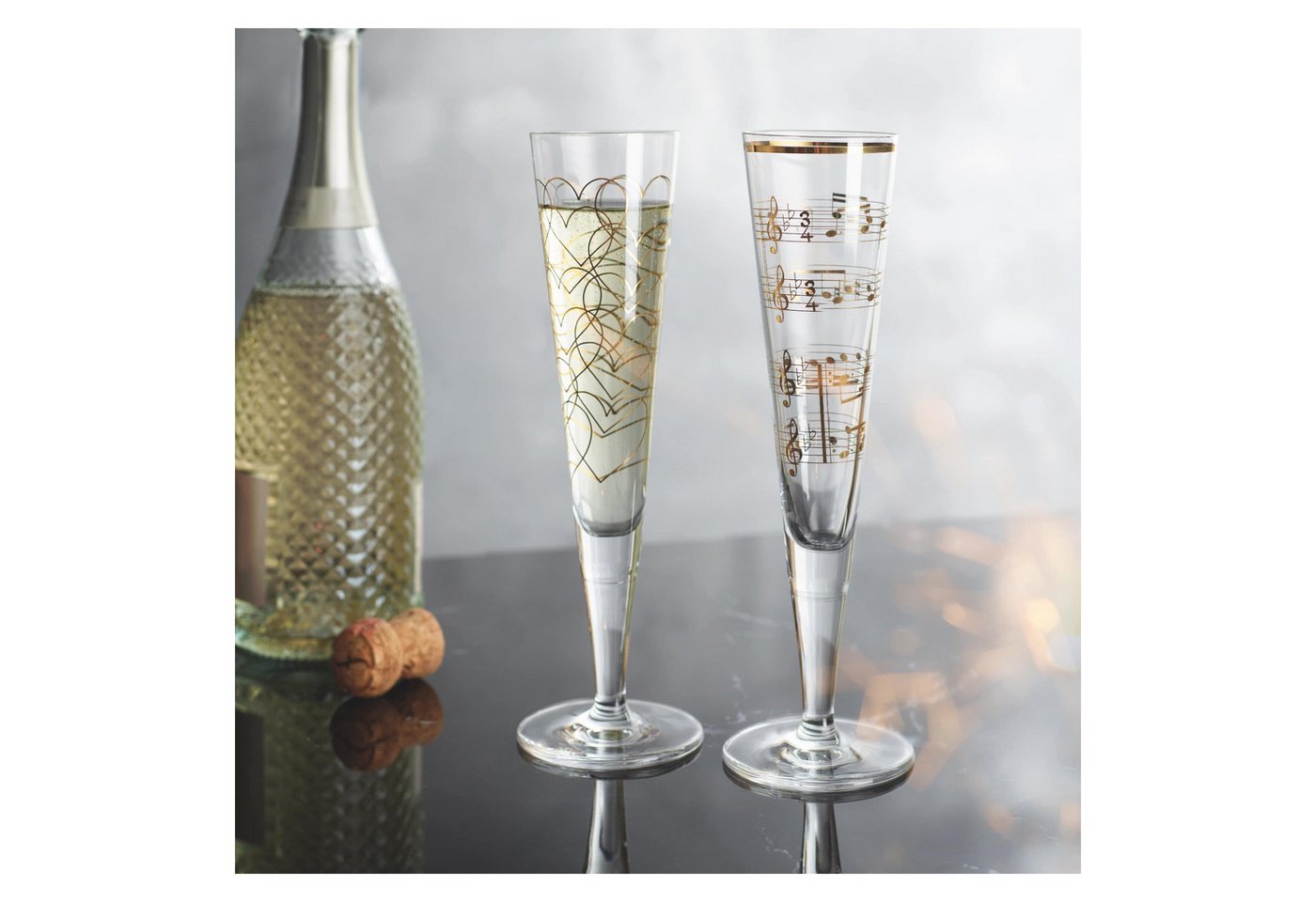 Ritzenhoff Champagnerglas Goldnacht, Kristallglas – Bild 5 von 5