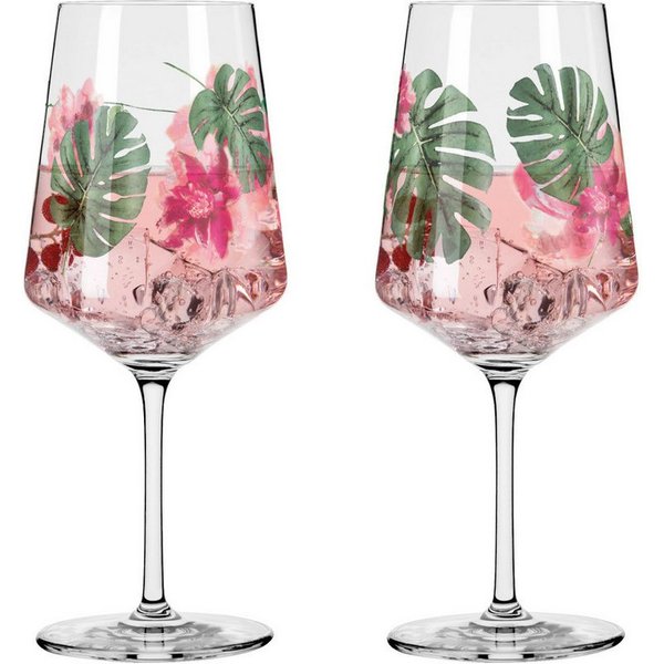 Ritzenhoff Gläser-Set Sommersonett Sprizz 2er Set 2022, Kristallglas, 20,3 x 10,1 x 26,6 cm