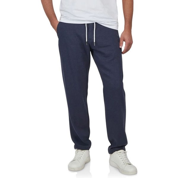 riverso Chinohose Herren Freizeithose RIVMarco Regular Fit Hose mit Leinenanteil und Zugbandverschluss