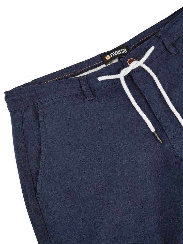 riverso Chinohose Herren Freizeithose RIVMarco Regular Fit Hose mit Leinenanteil und Zugbandverschluss – Bild 3 von 4