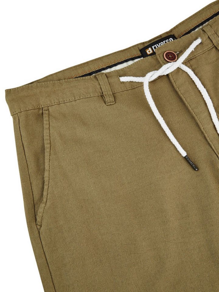 riverso Chinohose Herren Freizeithose RIVMarco Regular Fit Hose mit Leinenanteil und Zugbandverschluss – Bild 3 von 4