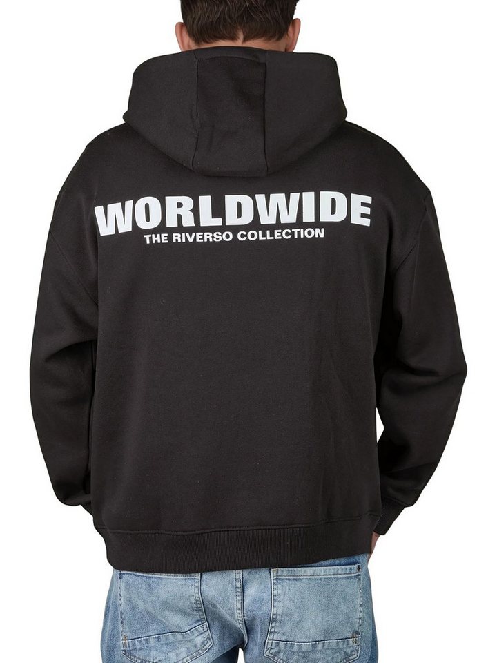 riverso Kapuzenpullover Herren Hoodie RIVDave Oversized Fit Streetwear Sweatshirt mir Kängurutasche – Bild 2 von 5