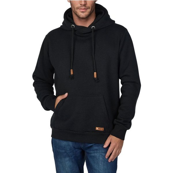 riverso Kapuzenpullover Herren Hoodie RIVJulian Regular Fit Longsleeve Sweatshirt mit Cross-Over-Kragen und Kängurutasche