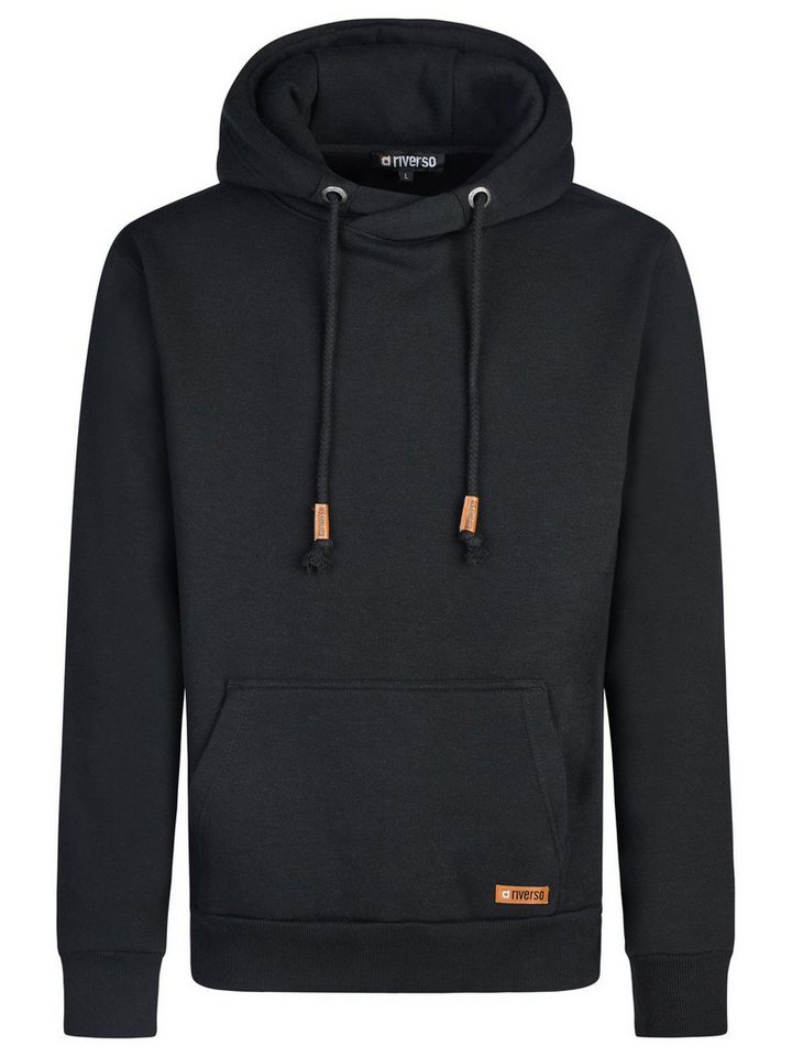 riverso Kapuzenpullover Herren Hoodie RIVJulian Regular Fit Longsleeve Sweatshirt mit Cross-Over-Kragen und Kängurutasche – Bild 3 von 4