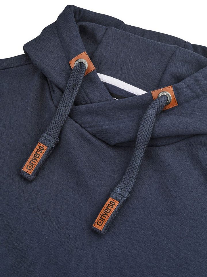 riverso Kapuzenpullover Herren Hoodie RIVNiklas Regular Fit Longsleeve Sweatshirt mit Cross-Over-Kragen und Kängurutasche – Bild 4 von 4