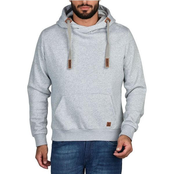 riverso Kapuzenpullover Herren Hoodie RIVNiklas Regular Fit Longsleeve Sweatshirt mit Cross-Over-Kragen und Kängurutasche