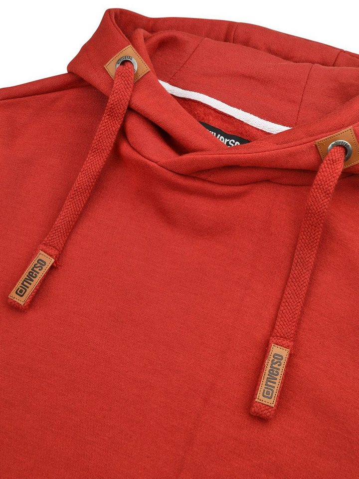 riverso Kapuzenpullover Herren Hoodie RIVNiklas Regular Fit Longsleeve Sweatshirt mit Cross-Over-Kragen und Kängurutasche – Bild 4 von 4