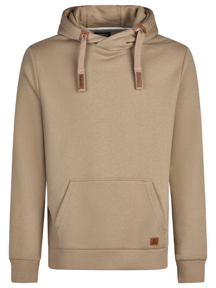 riverso Kapuzenpullover Herren Hoodie RIVNiklas Regular Fit Longsleeve Sweatshirt mit Cross-Over-Kragen und Kängurutasche – Bild 3 von 4