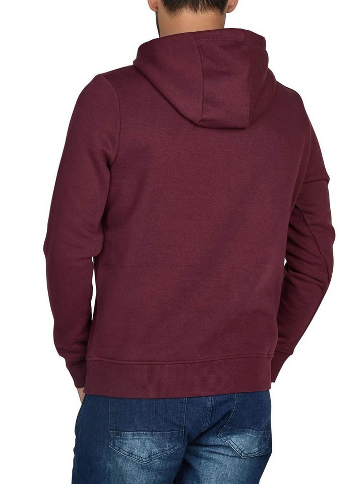 riverso Kapuzenpullover Herren Hoodie RIVSandro Regular Fit Longsleeve Sweatshirt mit Cross-Over-Kragen und Kängurutasche – Bild 2 von 4