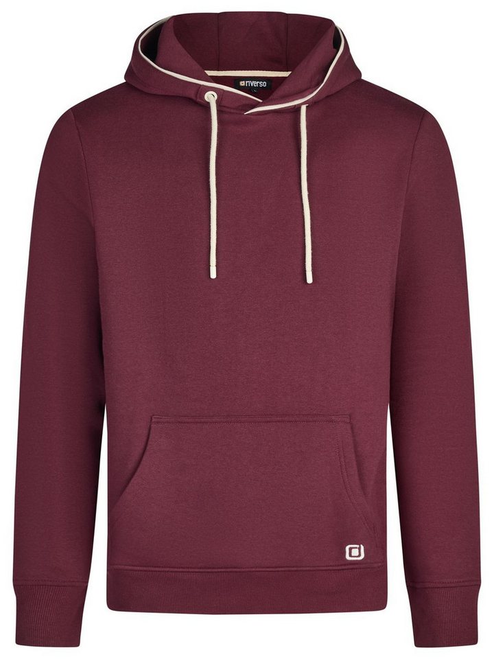 riverso Kapuzenpullover Herren Hoodie RIVSandro Regular Fit Longsleeve Sweatshirt mit Cross-Over-Kragen und Kängurutasche – Bild 3 von 4