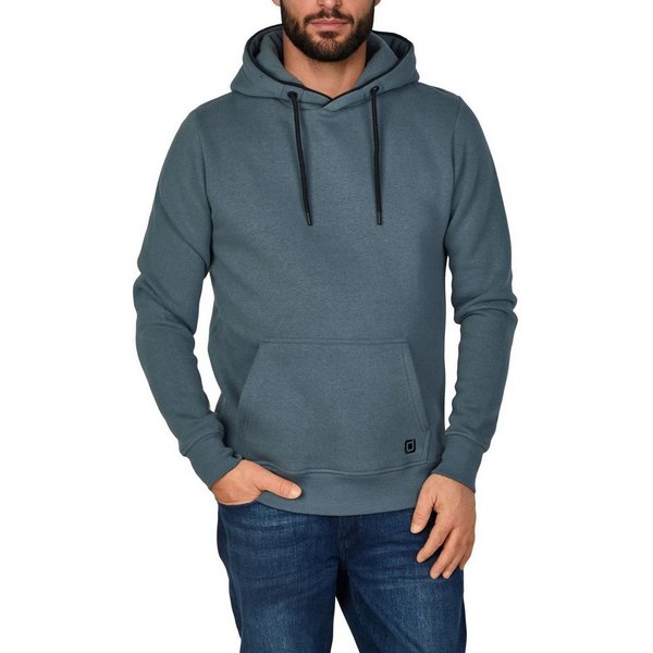 riverso Kapuzenpullover Herren Hoodie RIVSandro Regular Fit Longsleeve Sweatshirt mit Cross-Over-Kragen und Kängurutasche