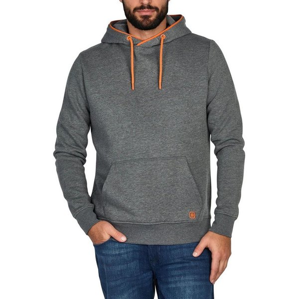 riverso Kapuzenpullover Herren Hoodie RIVSandro Regular Fit Longsleeve Sweatshirt mit Cross-Over-Kragen und Kängurutasche