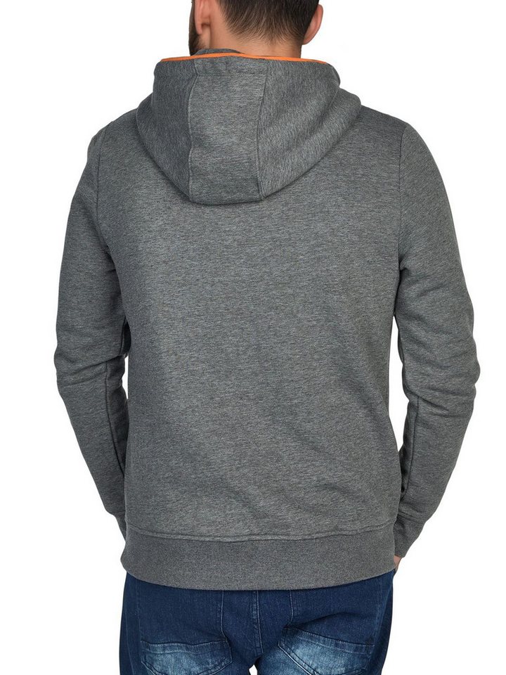 riverso Kapuzenpullover Herren Hoodie RIVSandro Regular Fit Longsleeve Sweatshirt mit Cross-Over-Kragen und Kängurutasche – Bild 2 von 4