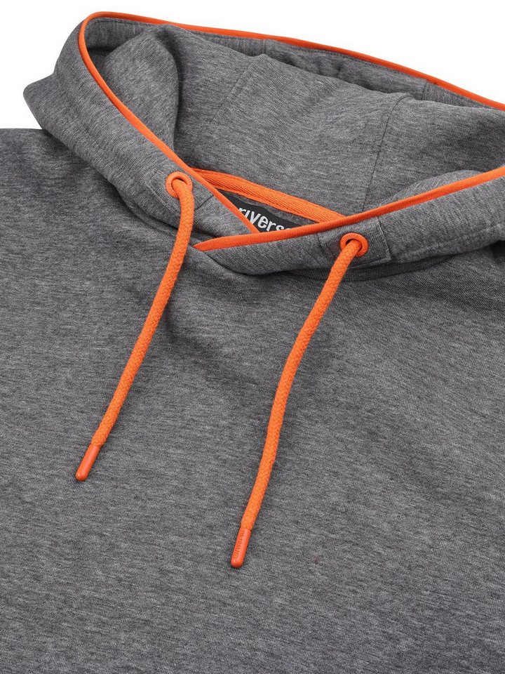 riverso Kapuzenpullover Herren Hoodie RIVSandro Regular Fit Longsleeve Sweatshirt mit Cross-Over-Kragen und Kängurutasche – Bild 4 von 4