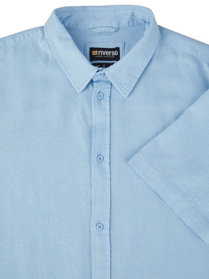 riverso Kurzarmhemd Herren Leinen Hemd RIVEmilio Regular Fit (1-tlg) – Bild 4 von 4