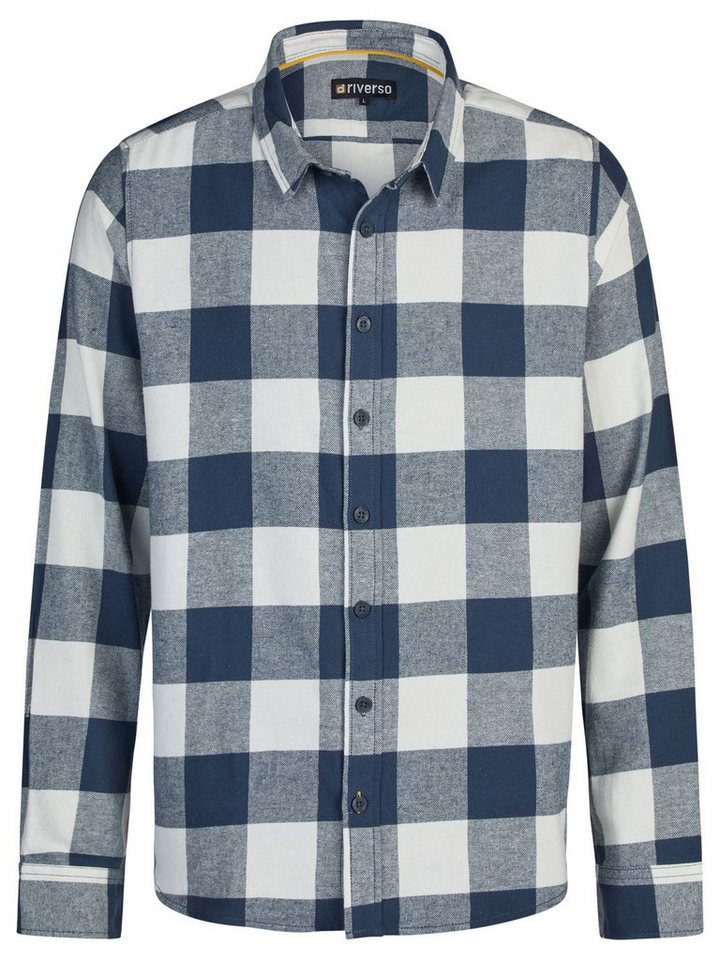 riverso Langarmhemd Herren Karohemd RIVArne Regular Fit (1-tlg) – Bild 3 von 4