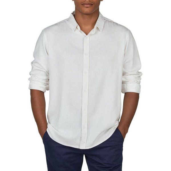 riverso Langarmhemd Herren Leinen Hemd RIVFabrizio Regular Fit (1-tlg)