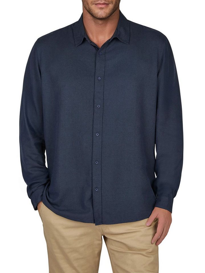 riverso Langarmhemd Herren Leinen Hemd RIVFabrizio Regular Fit (1-tlg) – Bild 2 von 4