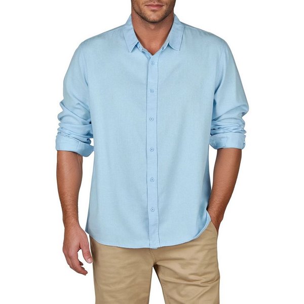 riverso Langarmhemd Herren Leinen Hemd RIVFabrizio Regular Fit (1-tlg)