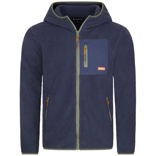 riverso Outdoorjacke Herren Fleecejacke RIVHenning Regular Fit Outdoorjacke mit Teddyfleece