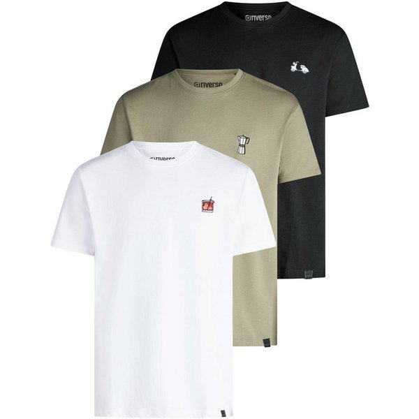riverso T-Shirt Herren Basic Shirt RIVJay 3er Set Pack Regular Fit (Vorteilspack, 3-tlg) Kurzarm Tee Shirt mit Rundhalsausschnitt aus 100% Baumwolle