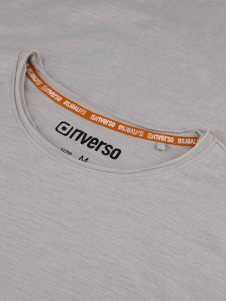 riverso T-Shirt Herren Basic Shirt RIVLenny Regular Fit (1-tlg) Kurzarm Tee Shirt mit Rundhalsausschnitt aus 100% Baumwolle – Bild 3 von 5