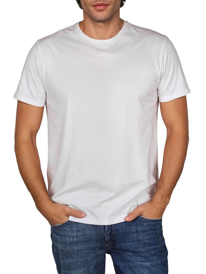 riverso T-Shirt Herren Basicshirt RIVDean 5er Set Pack Regular Fit (Vorteilspack, 5-tlg) Kurzarm Tee Shirt mit Rundhalsausschnitt aus 100% Baumwolle – Bild 2 von 5