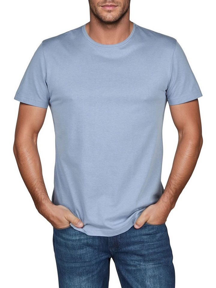 riverso T-Shirt Herren Basicshirt RIVDean 5er Set Pack Regular Fit (Vorteilspack, 5-tlg) Kurzarm Tee Shirt mit Rundhalsausschnitt aus 100% Baumwolle – Bild 4 von 5