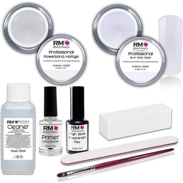 RM Beautynails Kunstfingernägel Premium UV Led Gel Set Nagelset Starterset Fingernagelset, Spar Set, Premium Studio Qualität