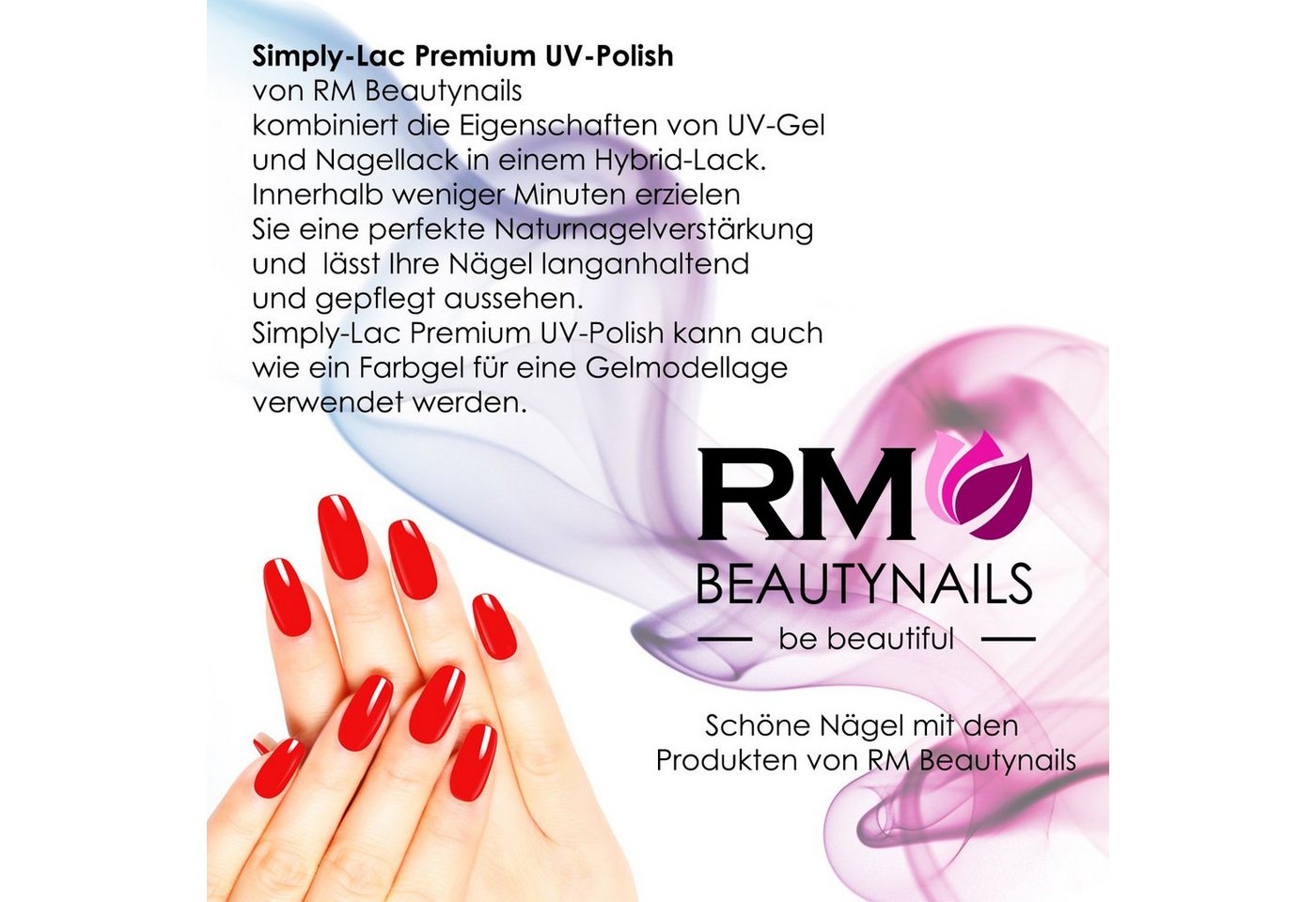 RM Beautynails UV-Nagellack Simply Lac Premium UV-Nagellack UV-Polish 10ml Gellack Shellac, Haltbarkeit bis zu drei Wochen / Hybrid-Lack – Bild 4 von 5