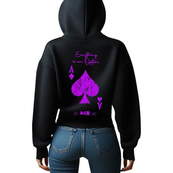 RMK Hoodie Damen Kapuzenpullover Pullover Loose Fit Oversize Pik karte