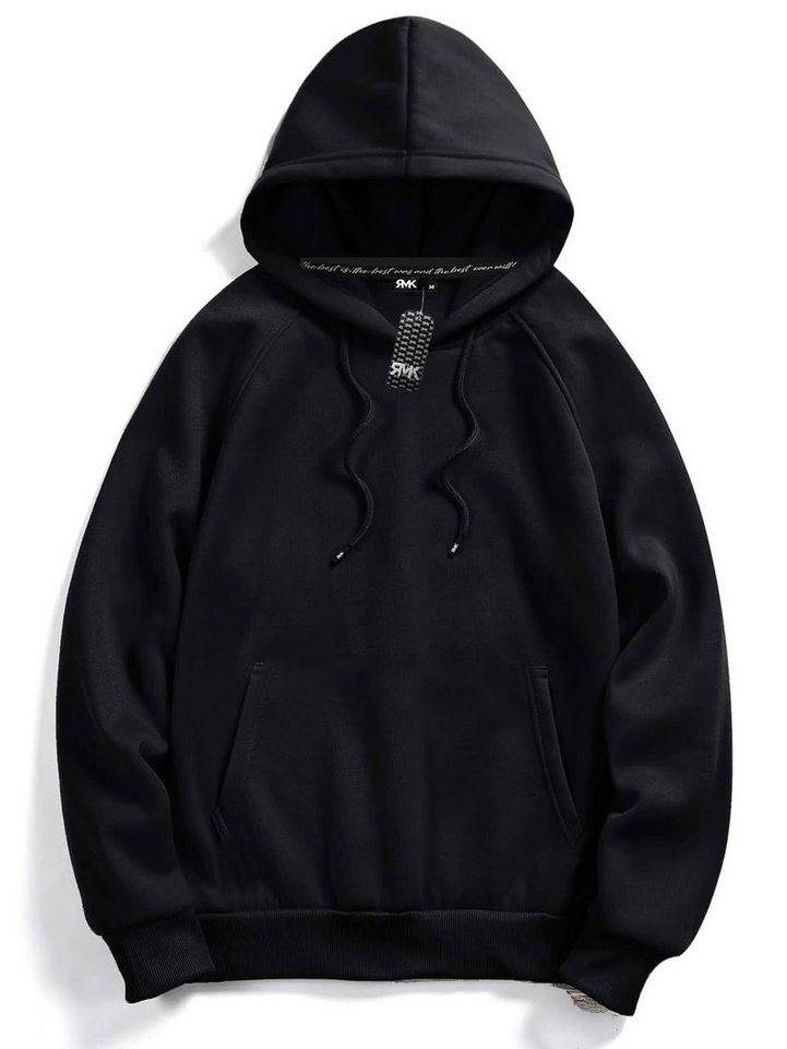 RMK Hoodie Herren Kapuzenpullover Basic Pullover Uni Hoodie mit Kapuze – Bild 2 von 3