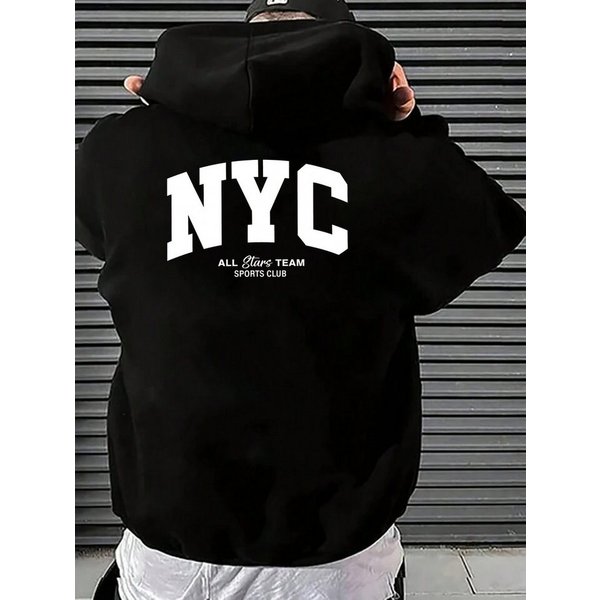 RMK Hoodie Herren Kapuzenpullover Pullover Langarm Oversize New York NY mit Baumwolle