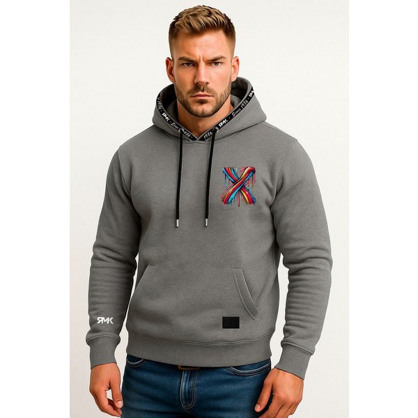 RMK Hoodie Herren Kapuzenpullover Pullover mit Kapuze Basic Longsleeve X