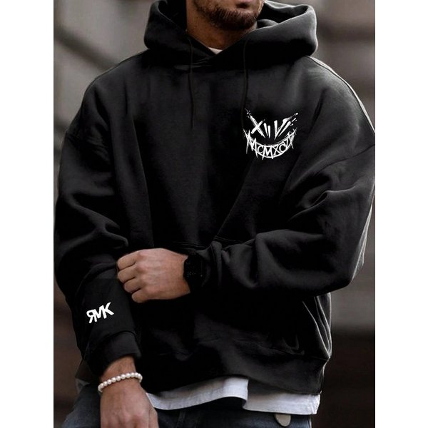 RMK Hoodie Herren Kapuzenpullover Pullover Winter Langarm Smile Smiley mit Baumwolle