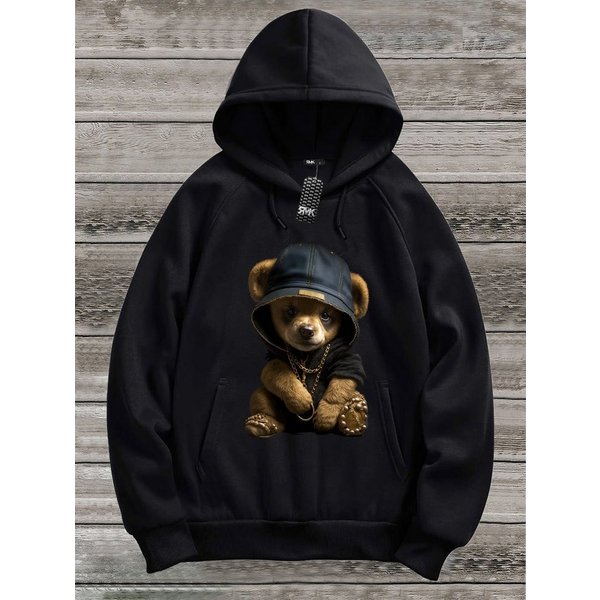 RMK Hoodie Herren Pullover Pulli Kapuzenpullover Sweatshirt Gangster Teddy Bär mit Kapuze
