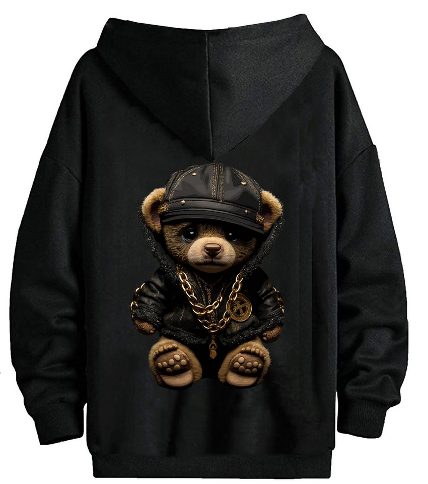 RMK Hoodie Herren Pullover Pulli Kapuzenpullover Sweatshirt Gangster Teddy Bär mit Kapuze – Bild 2 von 3