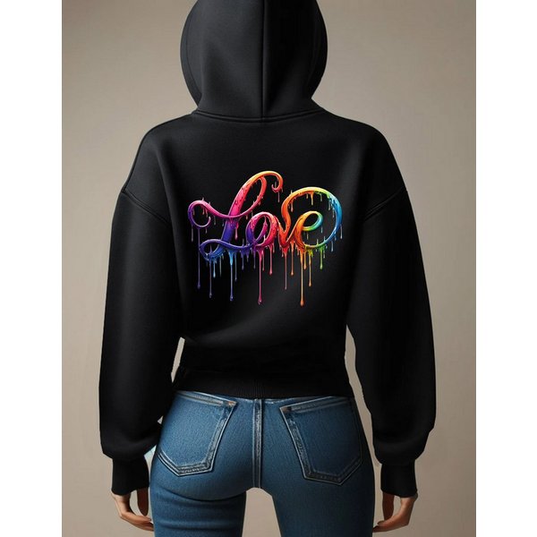 RMK Hoodie Kapuzenpullover Damen Pullover Oversized Sweatshirts Love Liebe mit Kapuze