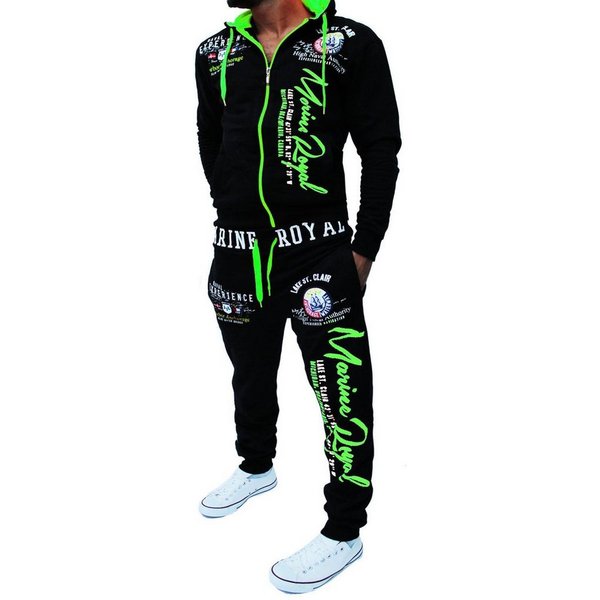 RMK Jogginganzug Marine Royal Herren Trainingsanzug Sportanzug Streetwear Fitness, Jacke mit Kapuze