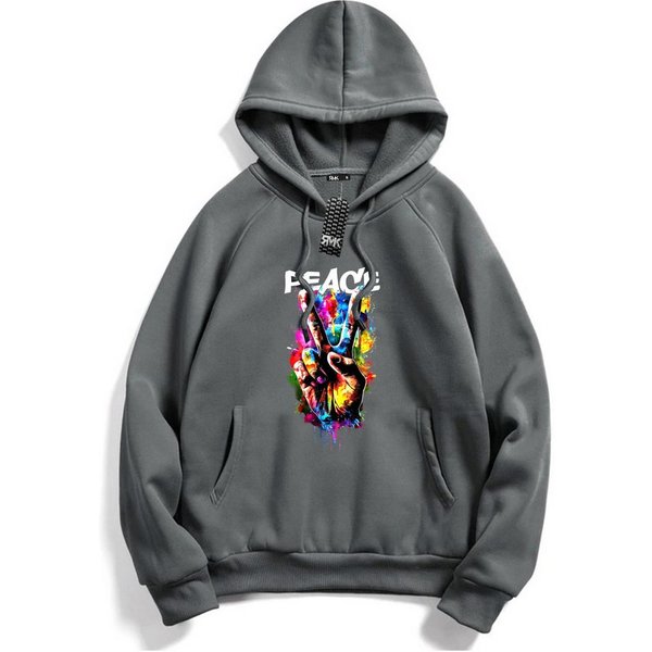 RMK Kapuzenpullover Damen Hoodie Pullover mit Kapuze Pulli Frieden Peace