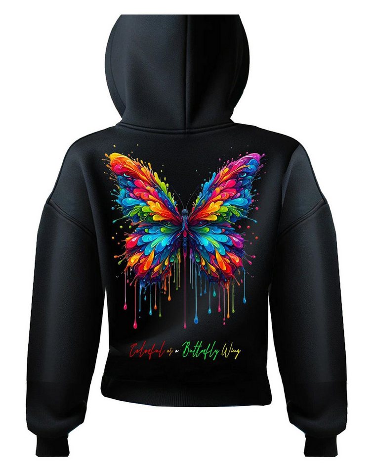 RMK Kapuzenpullover Damen Pullover Oversized Sweatshirts Schmetterling Butterfly Hoodie mit Kapuze – Bild 2 von 4