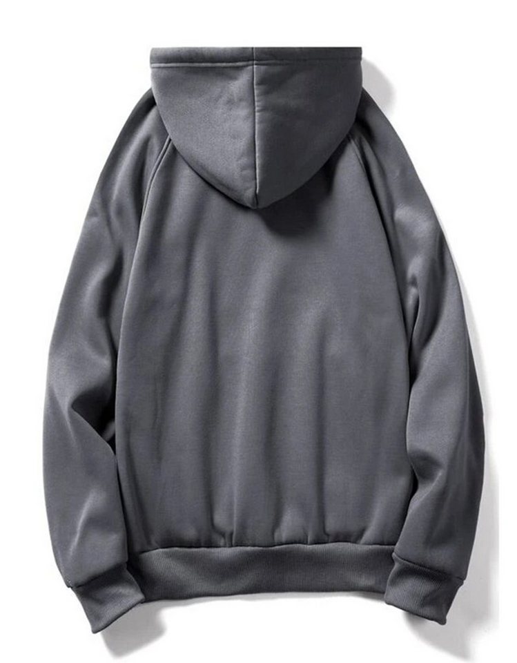RMK Kapuzenpullover Damen Pullover Pulli Hoodie Sweater Basic Oversize mit Kapuze in Unifarbe – Bild 2 von 2