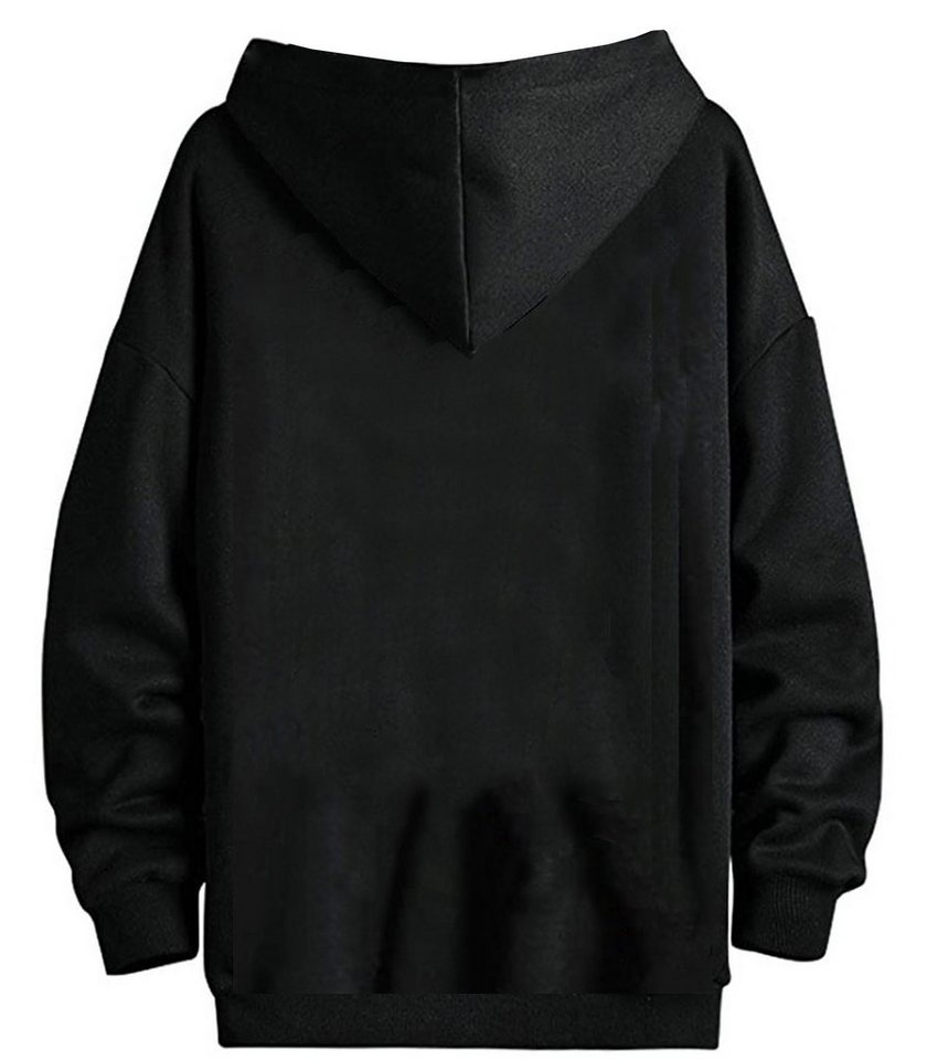 RMK Kapuzenpullover Damen Pullover Pulli Hoodie Sweater Basic Oversize mit Kapuze in Unifarbe – Bild 2 von 2