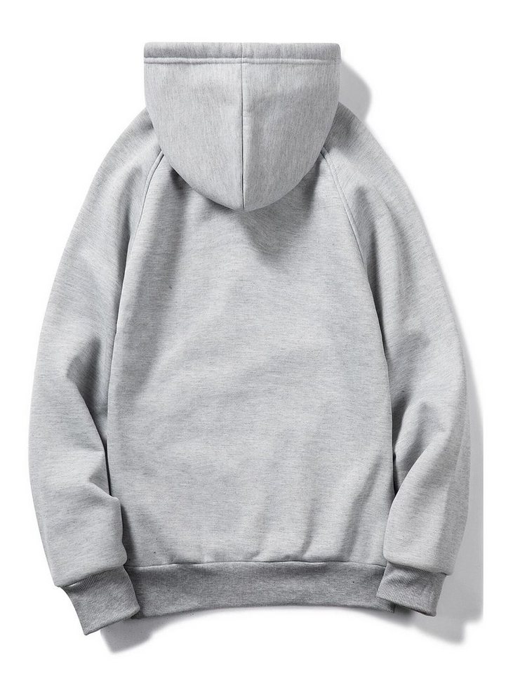 RMK Kapuzenpullover Damen Pullover Pulli Hoodie Sweater Basic Oversize mit Kapuze in Unifarbe – Bild 2 von 2