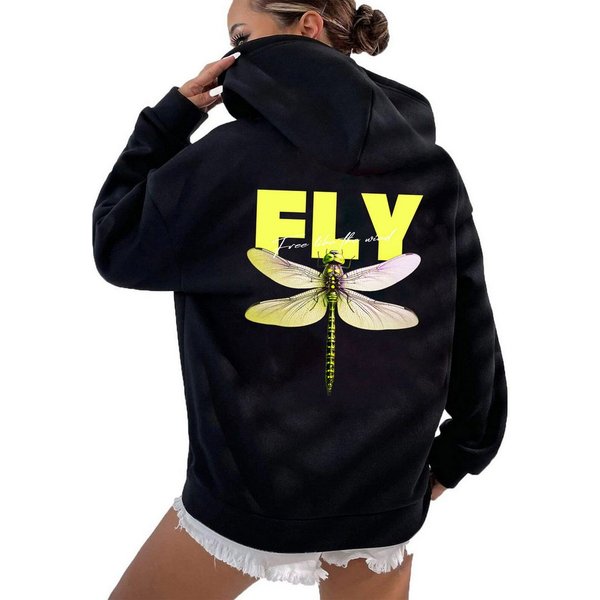 RMK Kapuzenpullover Damen Winter Pullover Fly Libelle