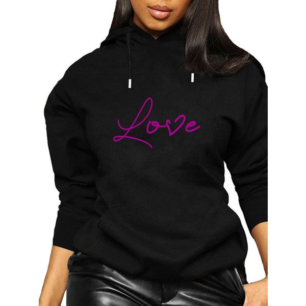 RMK Kapuzenpullover Damen Winter Pullover Love Herz Hoodie Liebe