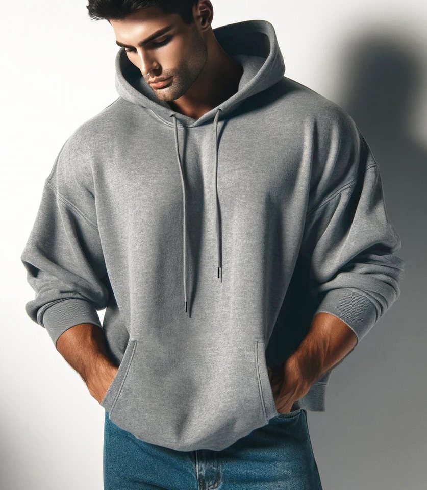 RMK Kapuzenpullover Herren Hoodie Pullover Langarmshirt Oversize Los Angeles mit Kapuze – Bild 3 von 4