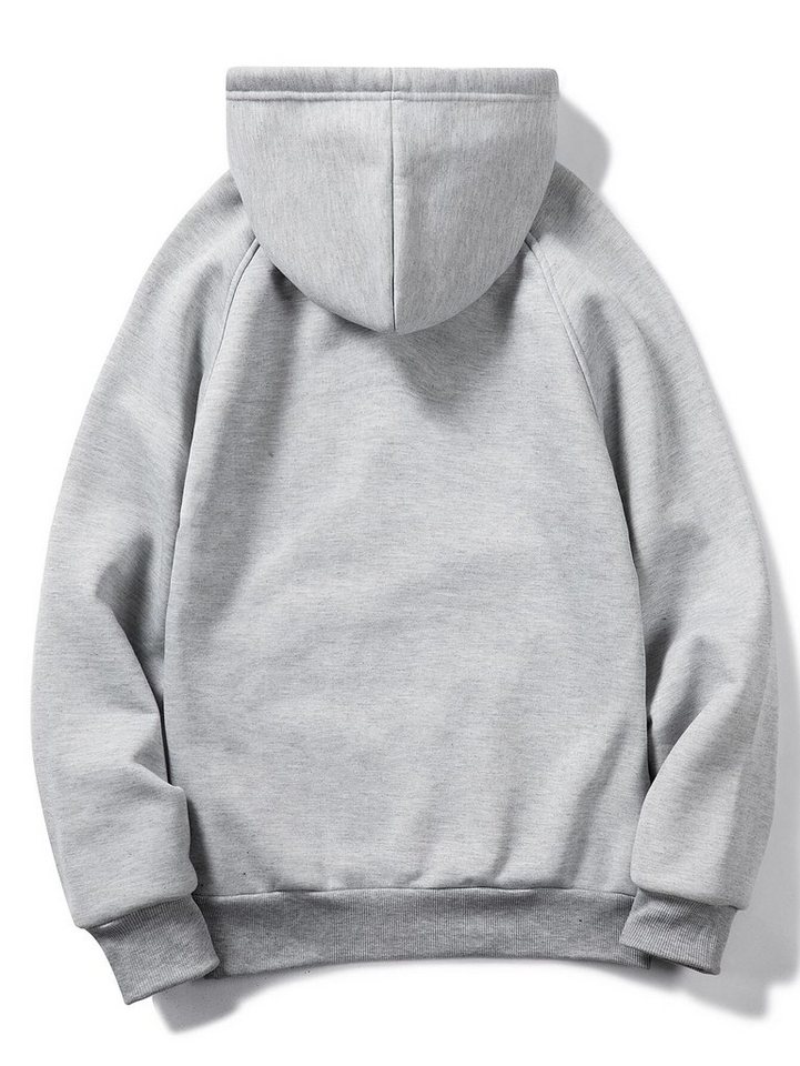 RMK Kapuzenpullover Herren Hoodie Pullover Langarmshirt Oversize mit 2 Taschen in Unifarbe – Bild 2 von 3