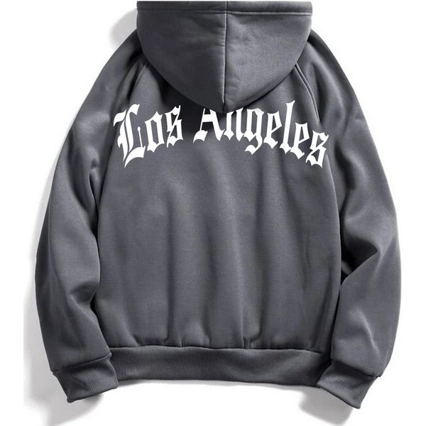 RMK Kapuzenpullover Herren Hoodie Pullover Langarmshirt Oversize Los Angeles mit Kapuze
