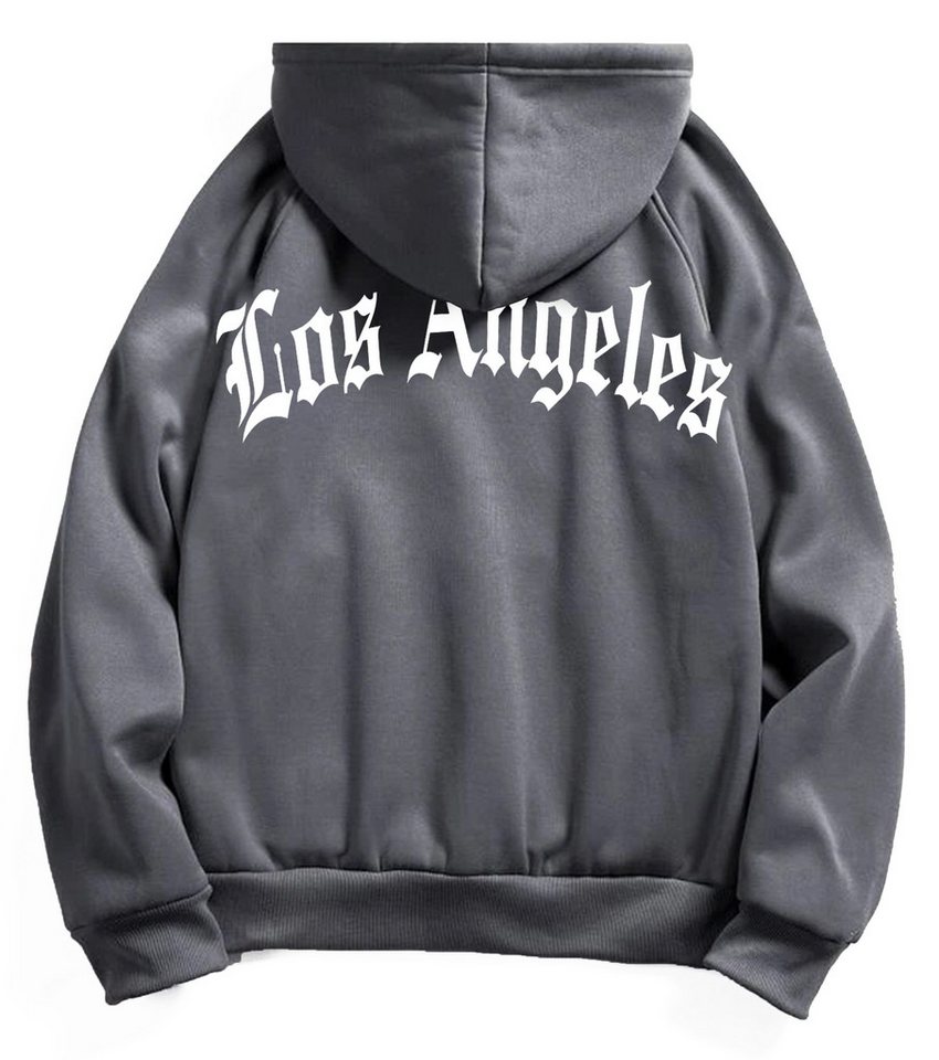 RMK Kapuzenpullover Herren Hoodie Pullover Langarmshirt Oversize Los Angeles mit Kapuze – Bild 2 von 4